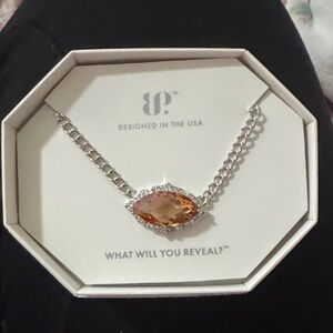 BP Silver Necklace with Orange Gemstone